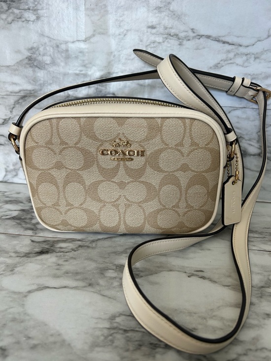 Coach Handbags - Coach Mini Jamie Camera Bag In Signature Canvas in light khaki / chalk white